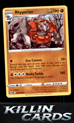 Rhyperior 091/196 Pokemon Rare SWSH11: Lost Origin Card NM
