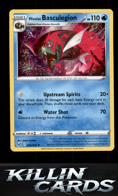 Hisuian Basculegion 045/196 Pokemon Holo Rare SWSH11: Lost Origin Card NM