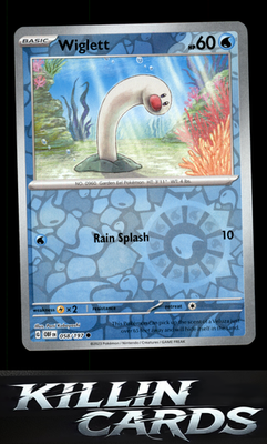 Reverse Holofoil Wiglett 058/197 Pokemon Common SV03: Obsidian Flames Card NM