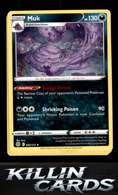 Muk 085/172 Pokemon Rare SWSH09: Brilliant Stars Card NM