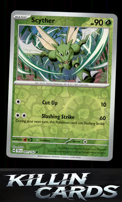 Reverse Holofoil Scyther 001/162 Pokemon Common SV05: Temporal Forces Card NM