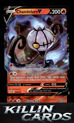 Chandelure V 039/264 Pokemon Ultra Rare SWSH08: Fusion Strike Card NM