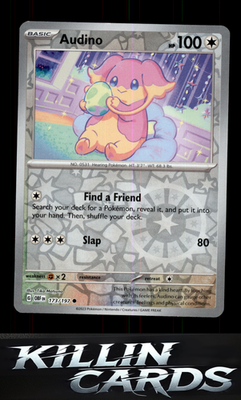 Reverse Holofoil Audino 173/197 Pokemon Common SV03: Obsidian Flames Card NM