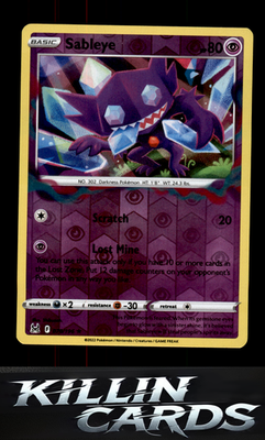 Reverse Holofoil Sableye 070/196 Pokemon Holo Rare SWSH11: Lost Origin Card NM