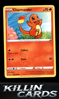Charmander 023/185 Pokemon Common SWSH04: Vivid Voltage Card LP