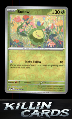 Reverse Holofoil Budew 004/131 Pokemon Common SV: Prismatic Evolutions Card NM
