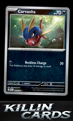 Reverse Holofoil Carvanha 060/094 Pokemon Common ME02: Phantasmal Flames Card NM
