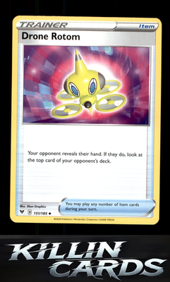 Drone Rotom 151/185 Pokemon Uncommon SWSH04: Vivid Voltage Card NM