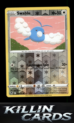Reverse Holofoil Swablu 142/195 Pokemon Common SWSH12: Silver Tempest Card NM