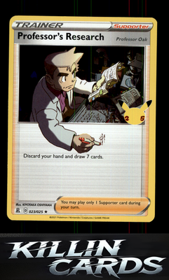 Professor's Research 023/025 Pokemon Holo Rare Celebrations Card LP