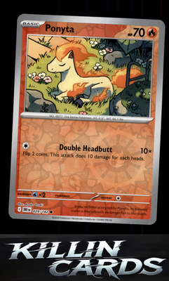 Reverse Holofoil Ponyta 029/182 Pokemon Common SV10: Destined Rivals Card NM