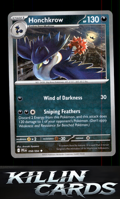 Honchkrow 058/094 Pokemon Uncommon ME02: Phantasmal Flames Card NM