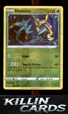 Reverse Holofoil Dhelmise 019/185 Pokemon Uncommon SWSH04: Vivid Voltage Card NM
