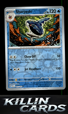 Reverse Holofoil Sharpedo 043/162 Pokemon Uncommon SV05: Temporal Forces Card NM