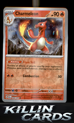 Reverse Holofoil Charmeleon - 008/091 008/091 Pokemon Uncommon SV: Paldean Fates