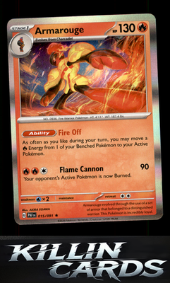 Armarouge - 015/091 015/091 Pokemon Rare SV: Paldean Fates Card NM