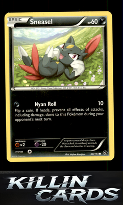Sneasel 60/114 Pokemon Common XY - Steam Siege Card LP