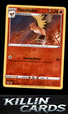 Reverse Holofoil Fletchinder 031/189 Pokemon Uncommon SWSH03: Darkness Ablaze Ca