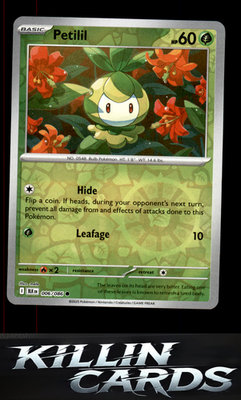 Reverse Holofoil Petilil 006/086 Pokemon Common SV: Black Bolt Card NM