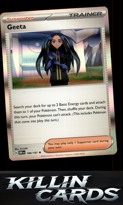 Geeta 188/197 Pokemon Rare SV03: Obsidian Flames Card NM
