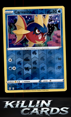 Reverse Holofoil Carvanha 035/203 Pokemon Common SWSH07: Evolving Skies Card NM
