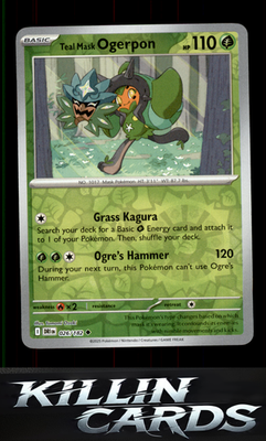 Reverse Holofoil Teal Mask Ogerpon 026/182 Pokemon Uncommon SV10: Destined Rival