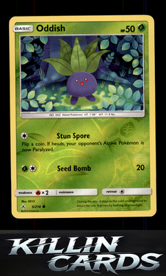Reverse Holofoil Oddish (5) 5/214 Pokemon Common SM - Unbroken Bonds Card NM