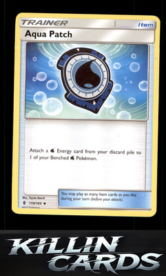 Aqua Patch 119/145 Pokemon Uncommon SM - Guardians Rising Card NM
