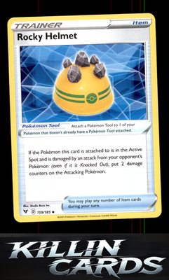 Rocky Helmet 159/185 Pokemon Uncommon SWSH04: Vivid Voltage Card NM