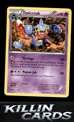 Toxicroak 63/113 Pokemon Rare Legendary Treasures Card LP