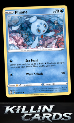 Phione 045/195 Pokemon Rare SWSH12: Silver Tempest Card NM