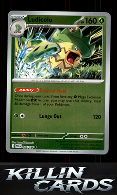 Reverse Holofoil Ludicolo - 007/094 007/094 Pokemon Uncommon ME02: Phantasmal Fl