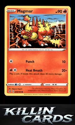 Magmar 029/192 Pokemon Common SWSH02: Rebel Clash Card LP