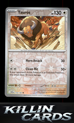 Reverse Holofoil Tauros 152/182 Pokemon Common SV10: Destined Rivals Card NM