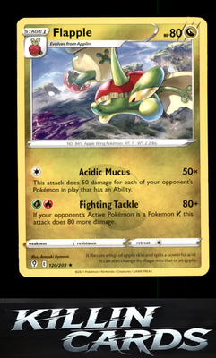 Flapple 120/203 Pokemon Rare SWSH07: Evolving Skies Card NM