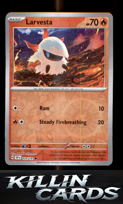 Reverse Holofoil Larvesta - 024/191 024/191 Pokemon Common SV08: Surging Sparks