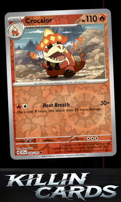 Reverse Holofoil Crocalor 030/191 Pokemon Common SV08: Surging Sparks Card NM