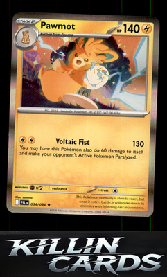 Pawmot 034/094 Pokemon Rare ME02: Phantasmal Flames Card NM