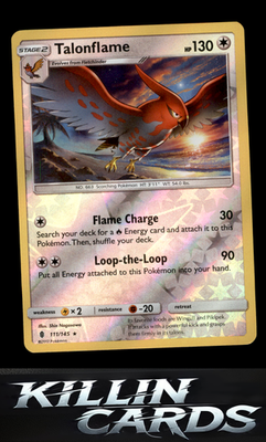 Reverse Holofoil Talonflame 111/145 Pokemon Rare SM - Guardians Rising Card NM