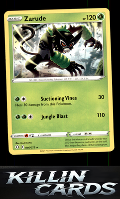 Zarude 016/072 Pokemon Rare Shining Fates Card NM