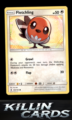 Fletchling 109/145 Pokemon Common SM - Guardians Rising Card LP