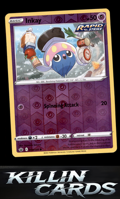 Reverse Holofoil Inkay 069/198 Pokemon Common SWSH06: Chilling Reign Card NM