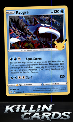 Kyogre 003/025 Pokemon Holo Rare Celebrations Card NM