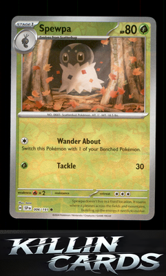 Reverse Holofoil Spewpa 006/191 Pokemon Common SV08: Surging Sparks Card NM
