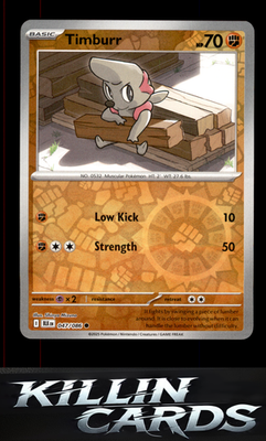 Reverse Holofoil Timburr 047/086 Pokemon Common SV: Black Bolt Card NM