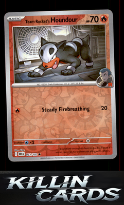 Reverse Holofoil Team Rocket's Houndour 037/182 Pokemon Common SV10: Destined Ri
