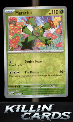 Reverse Holofoil Maractus 003/091 Pokemon Common SV: Paldean Fates Card NM