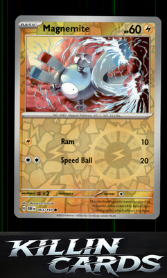 Reverse Holofoil Magnemite 063/197 Pokemon Common SV03: Obsidian Flames Card NM