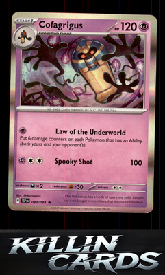 Cofagrigus 083/191 Pokemon Rare SV08: Surging Sparks Card NM