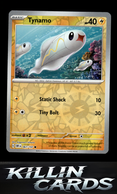 Reverse Holofoil Tynamo 067/197 Pokemon Common SV03: Obsidian Flames Card NM